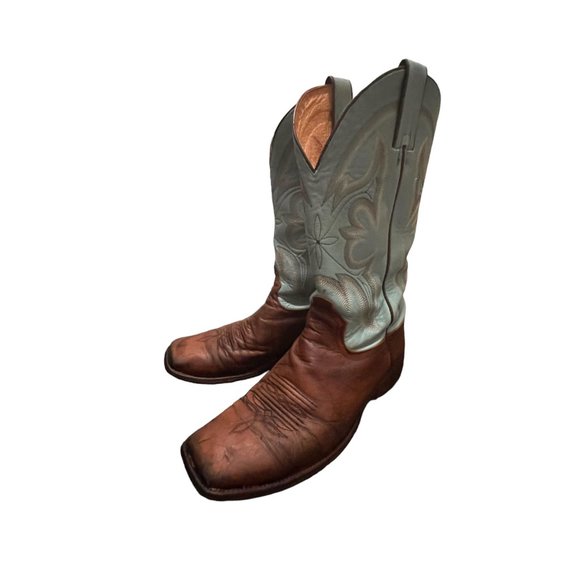 Tony Lama 10D square toe cabra foot western boot - Picture 1 of 10